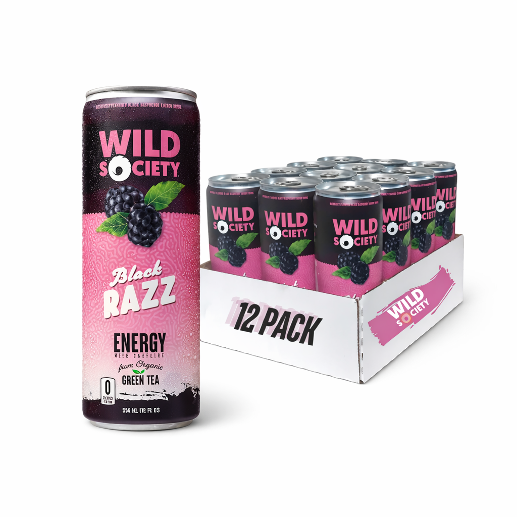 Wild Society Natural Energy Drink - Black Razz - 12/355ml