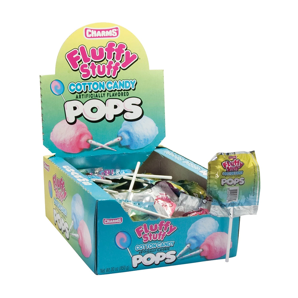 Charms -Fluffy Stuff Cotton Candy Pops - 48/18g