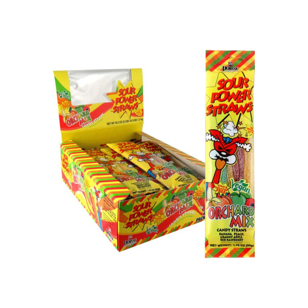 Dorval - Sour Power Straws Orchard Mix - 24/50g