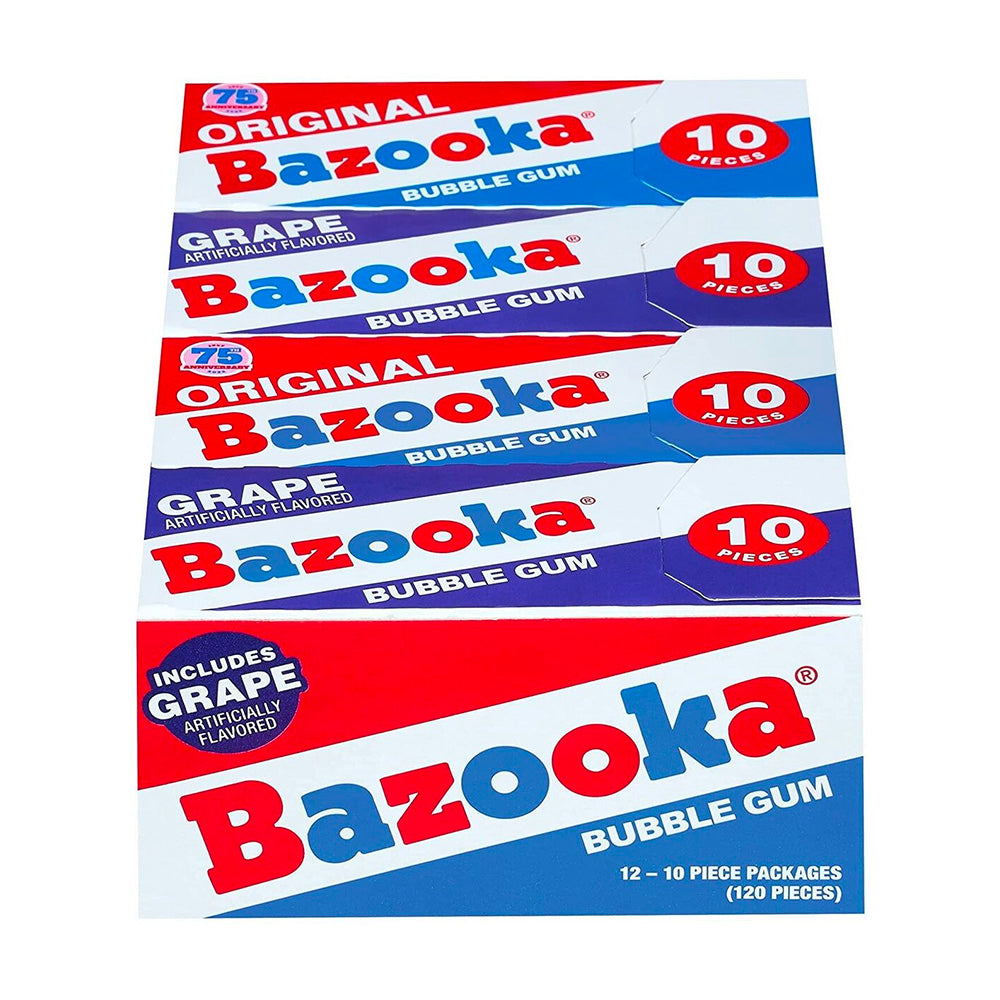 Bazooka - Bubble Gum Wallet Pack Original & Grape - 12/60g