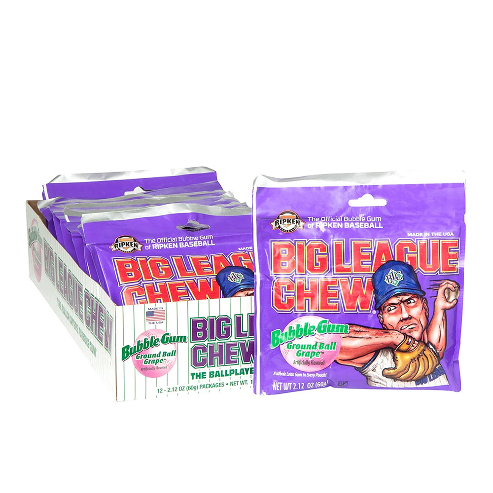 Big League Chew - Bubble Gum Grape - 12/60g