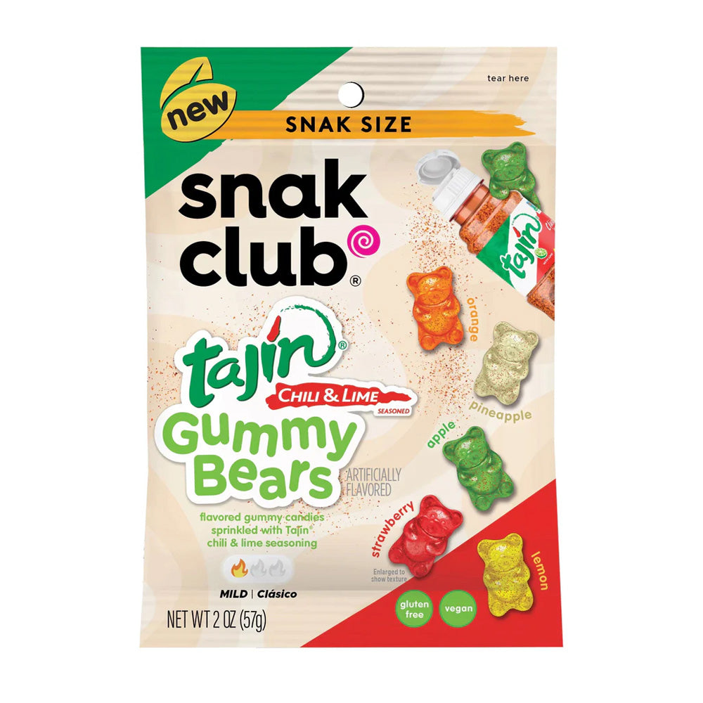 Snak Club - Chili & Lime Seasoned Gummy Bears - 12/57g