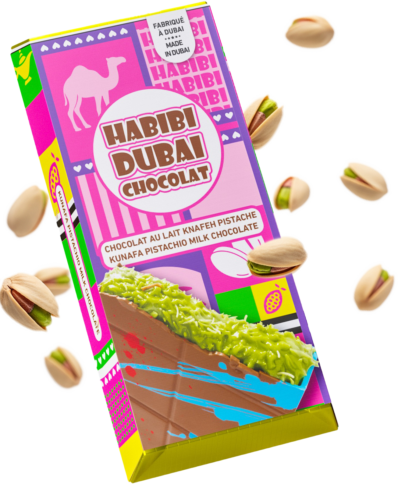 Habibi Dubai Chocolate - Kunafa Pistachio Milk Chocolate - 10/200g