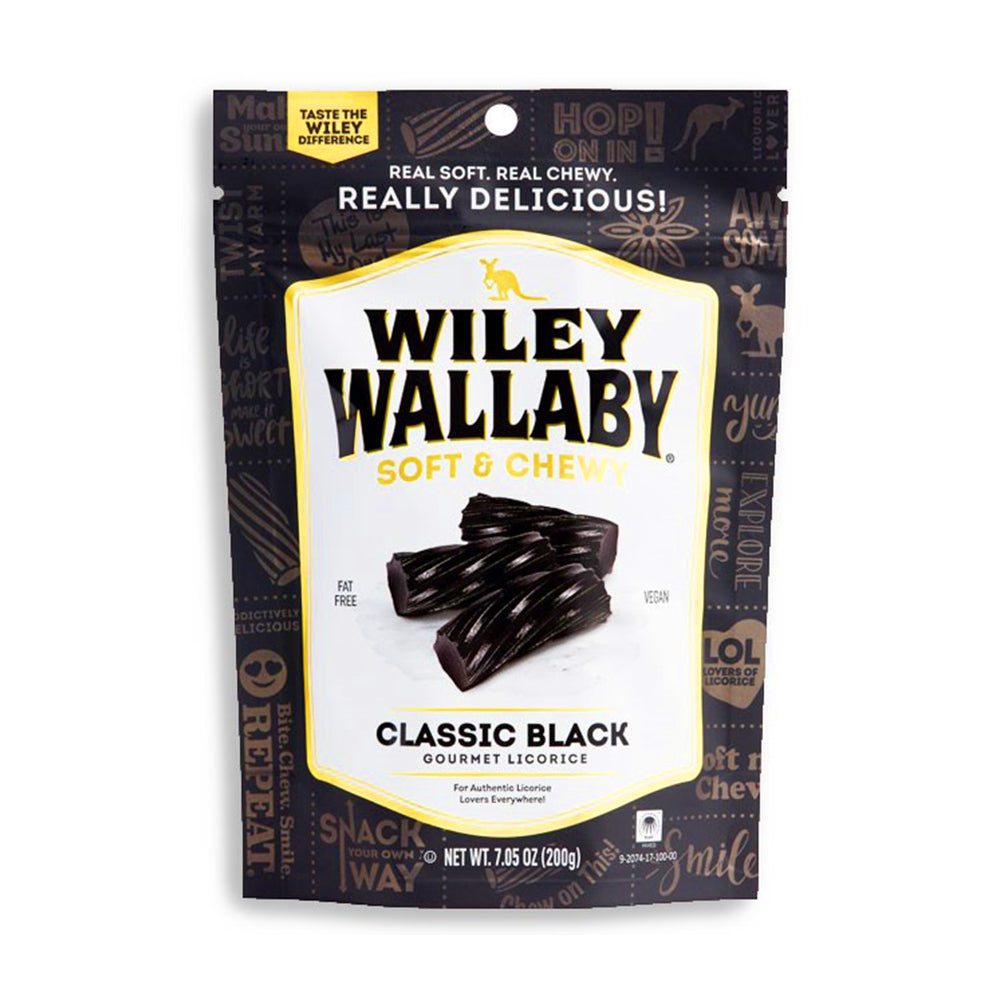 Wiley Wallaby - Classic Black Licorice - 12/200g