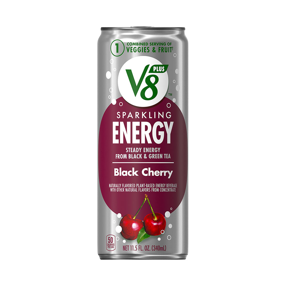 V8 - Sparkling Energy Black Cherry - 12/340ml