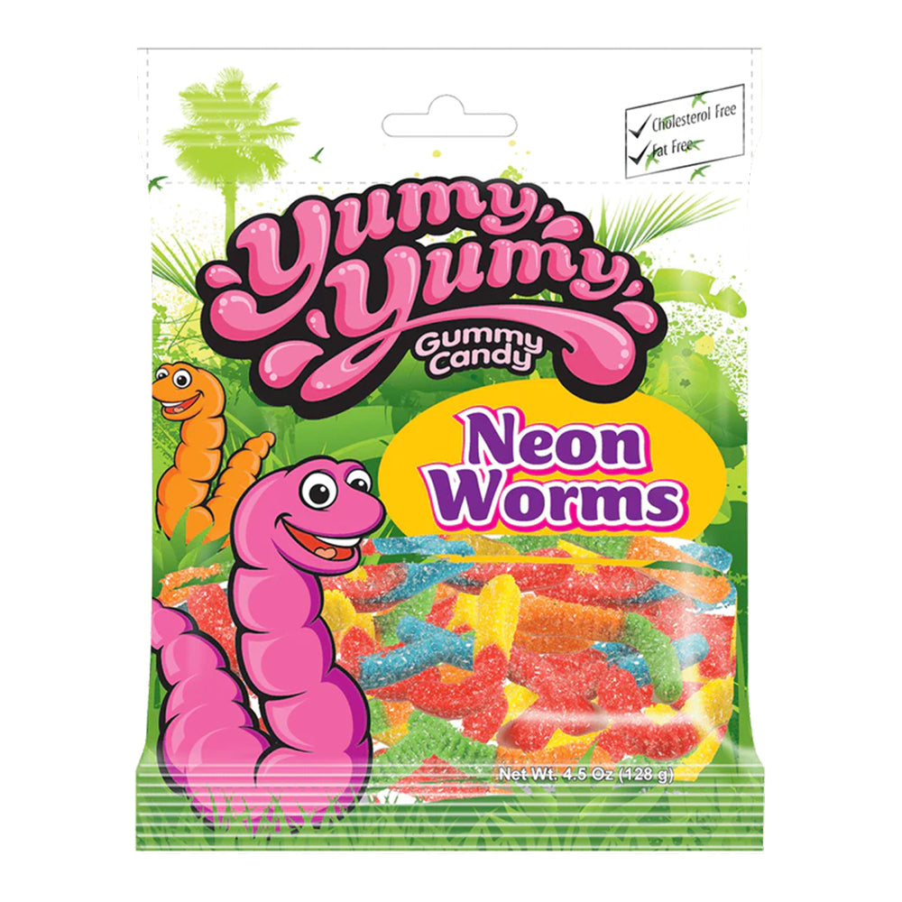 Yumy Yumy - Sour Neon Worms - 12/128g