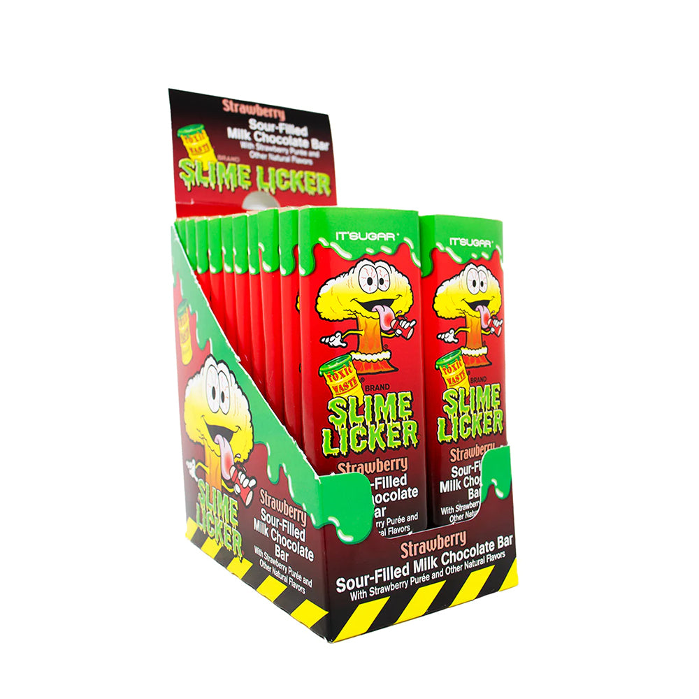 Toxic Waste - Slime Licker Chocolate Bar Strawberry - 24/50g