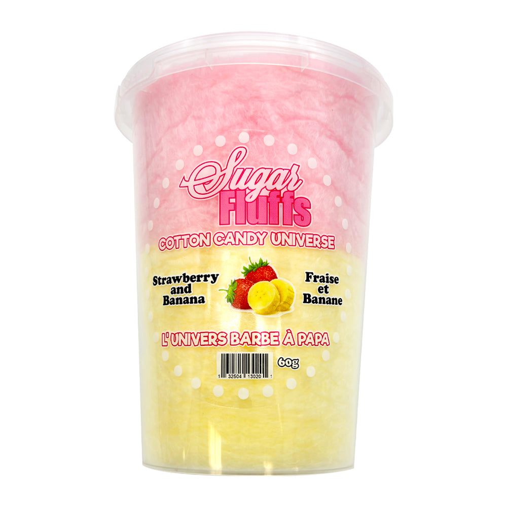 Sugar Fluffs - Strawberry and Banana Cotton Candy - 18/60g