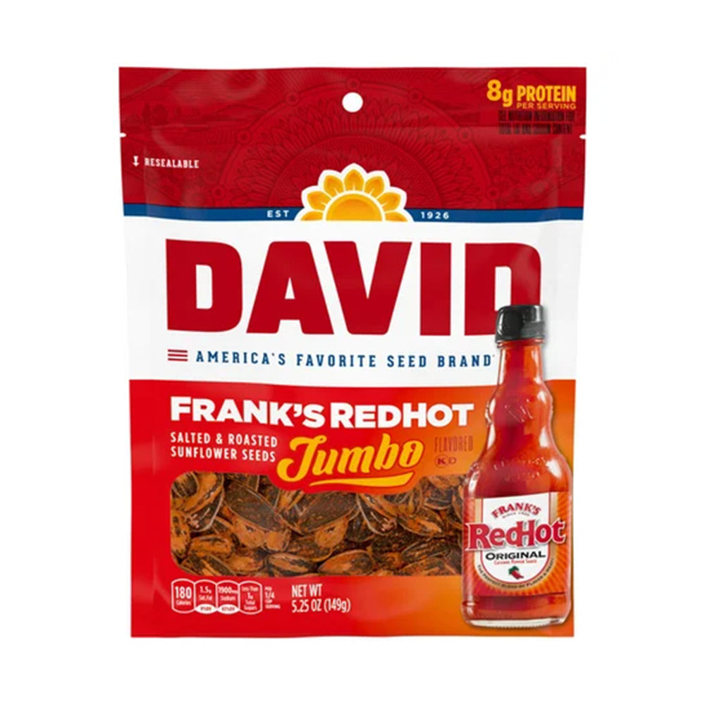 David - Franks Red Hot Sunflower Seeds - 12/149g