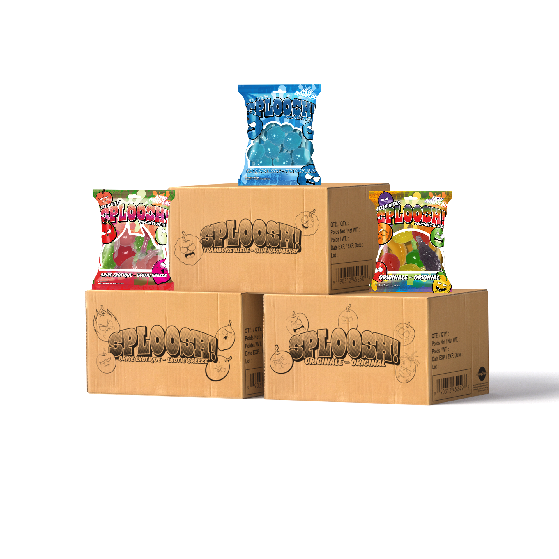 Sploosh! - Bundle (1x Blue rapsberry, 1x Exotic Breeze, 1x Original)  - 3/30 bags