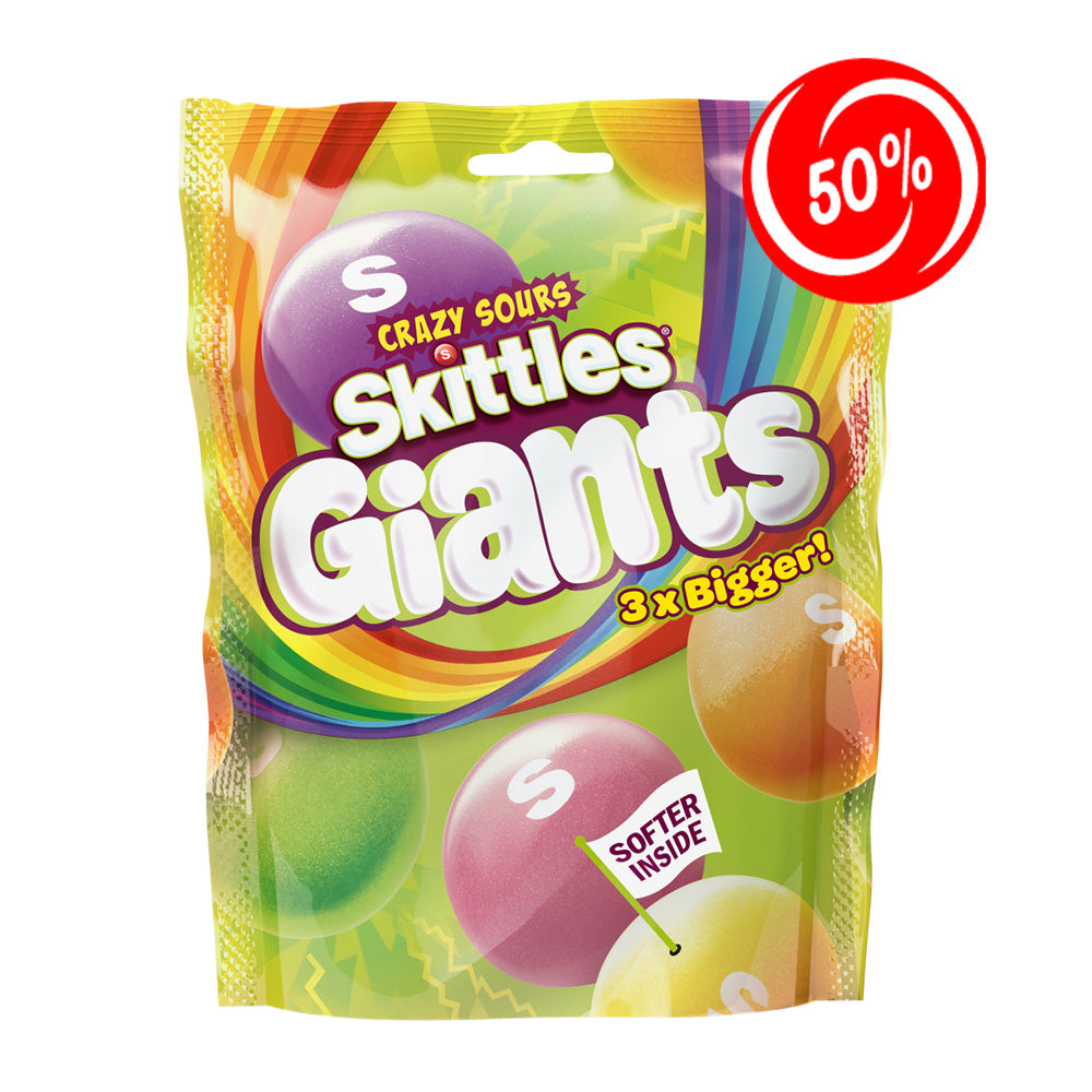 (EXPIRATION: 20/10/2024) Skittles - Giants Crazy Sours - 15/132g