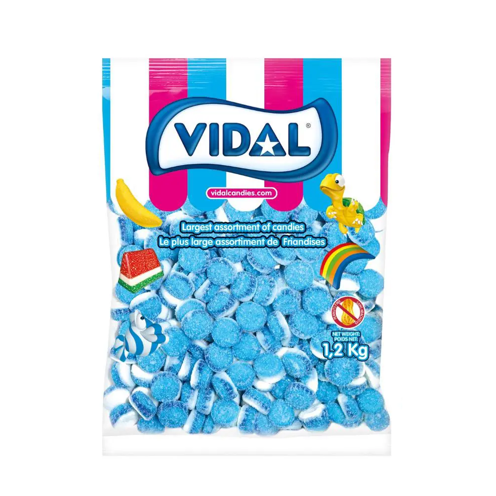 Vidal - Sour Blue Raspberry Cakes- 1/1200g