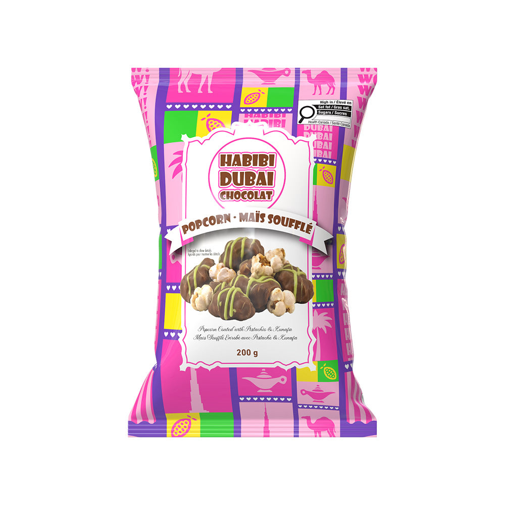Habibi Dubai Chocolat - Popcorn Coated with Pistachio & Kunafa - 16/200g