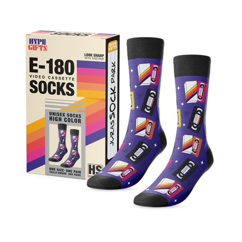 Main and Local - E-180 Video Casette Socks - 6 Pair/Pack