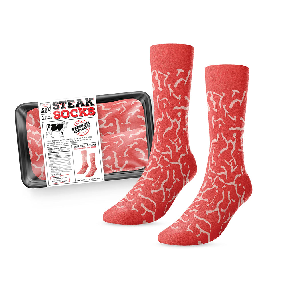 Main and Local - Grocery Store Steak Socks - 6 Pair/Pack