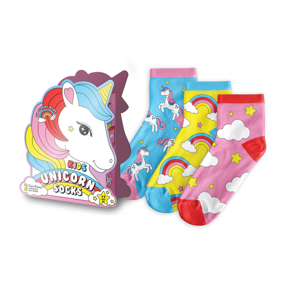 Main and Local - Kids Unicorn Socks - 6/3 Pair/Pack