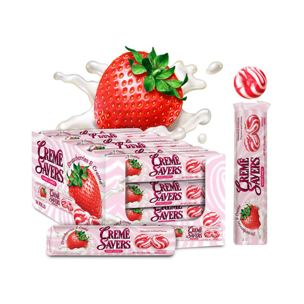 Creme Savers - Strawberries & Creme Rolls - 24/50g