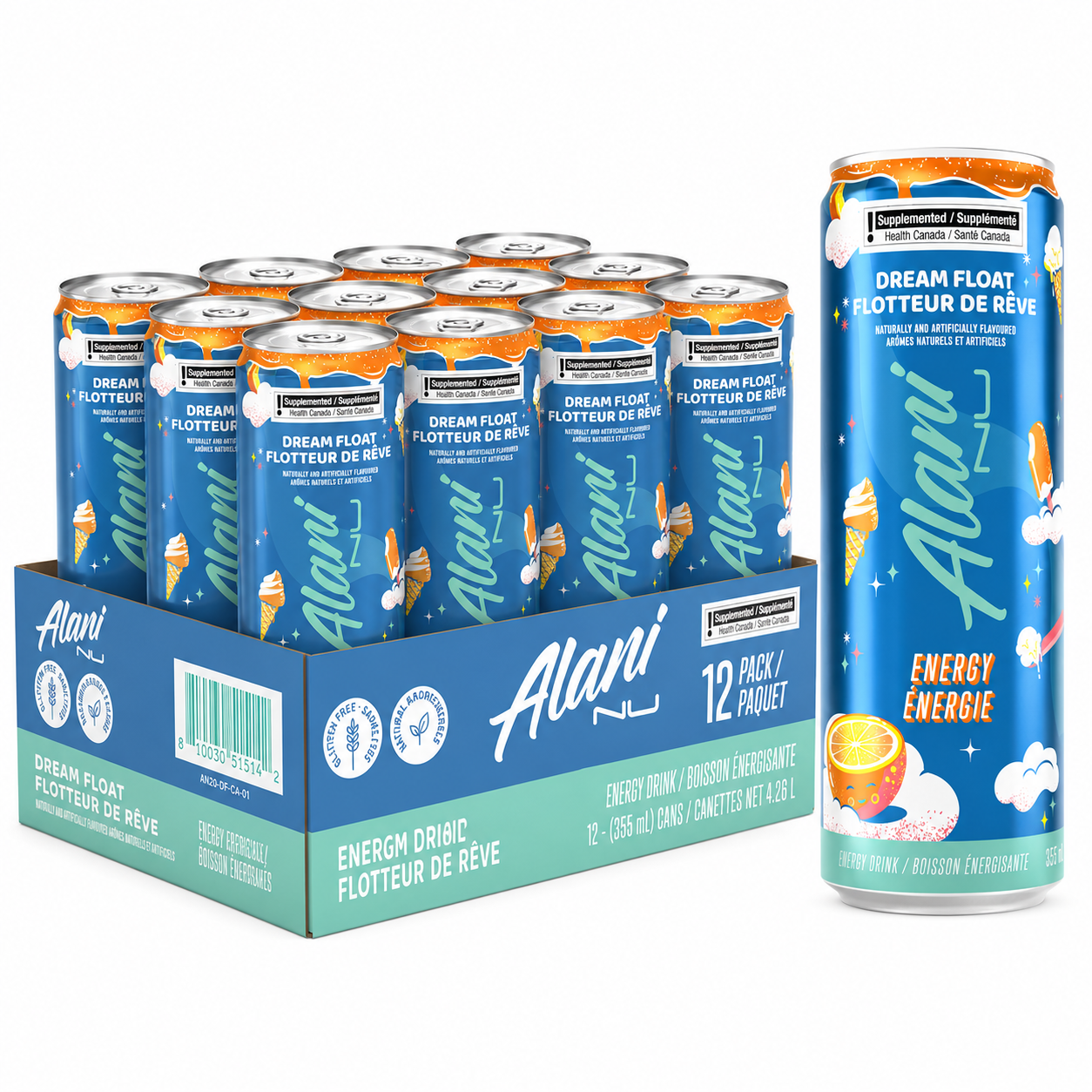 ALANI - BOISSON ÉNERGISANTE FLOTTEUR DE RÊVE - 12/355 ML