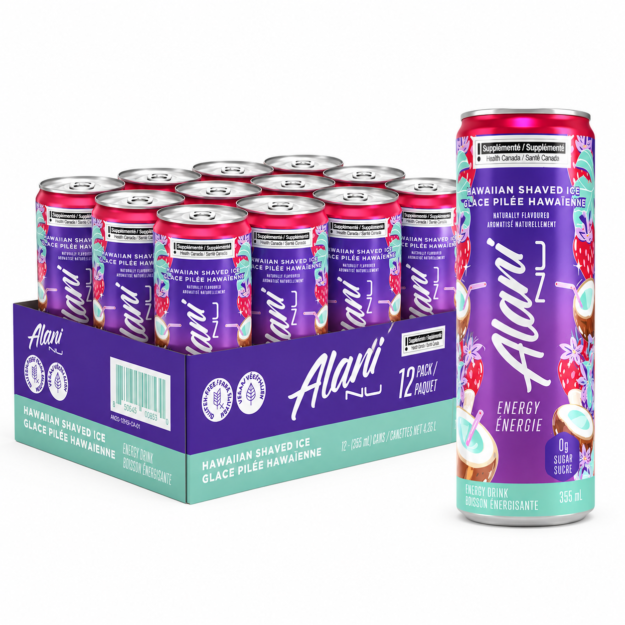 ALANI - BOISSON ÉNERGISANTE GLACE PILEE HAWAIIENNE - 12/355 ML