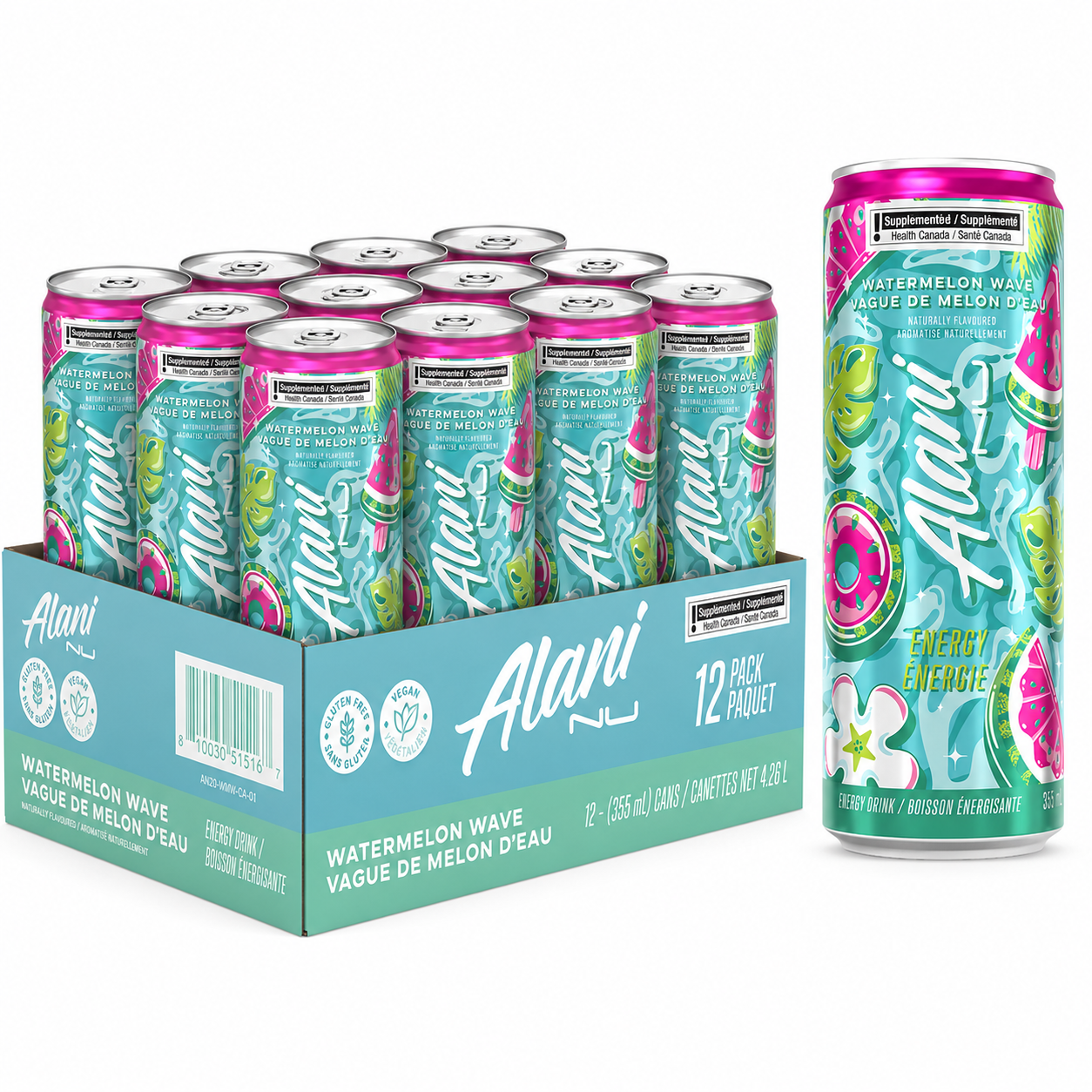 ALANI - BOISSON ÉNERGISANTE MELON D'EAU - 12/355 ML