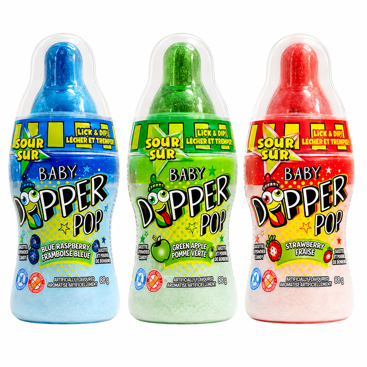 BABY DIPPER SOUR - LOLLIPOP & POWDER CANDY - 12/38G