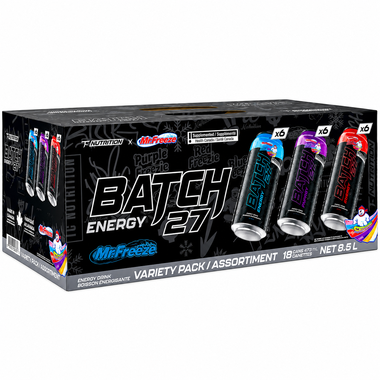 BATCH 27 - MR FREEZE ENERGY DRINK 3 FLAVORS - 18/473ML