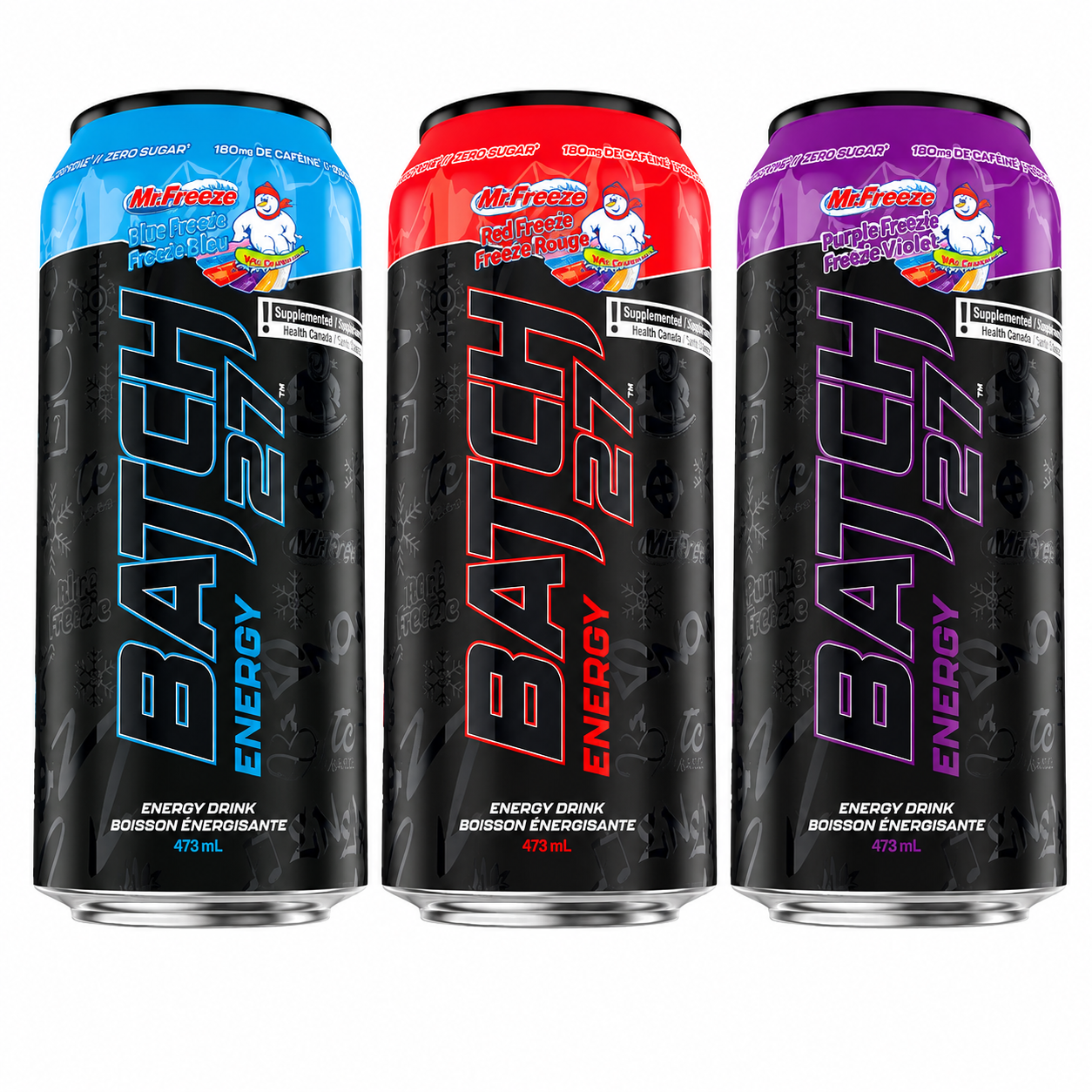 BATCH 27 - MR FREEZE ENERGY DRINK 3 FLAVORS - 18/473ML