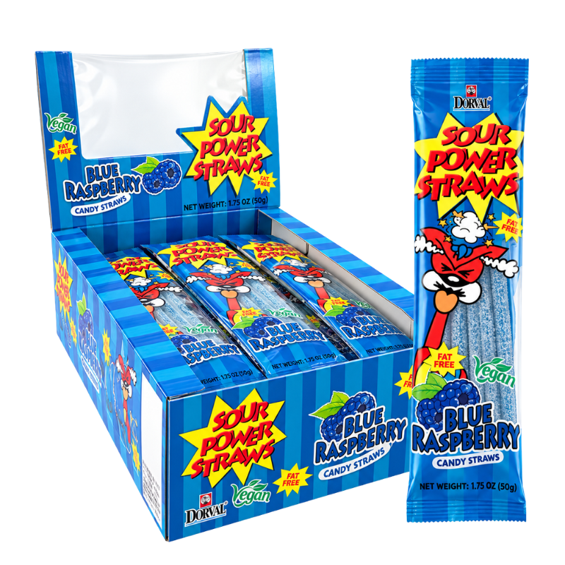 DORVAL - SOUR POWER STRAWS BLUE RASPBERRY - 24/50G