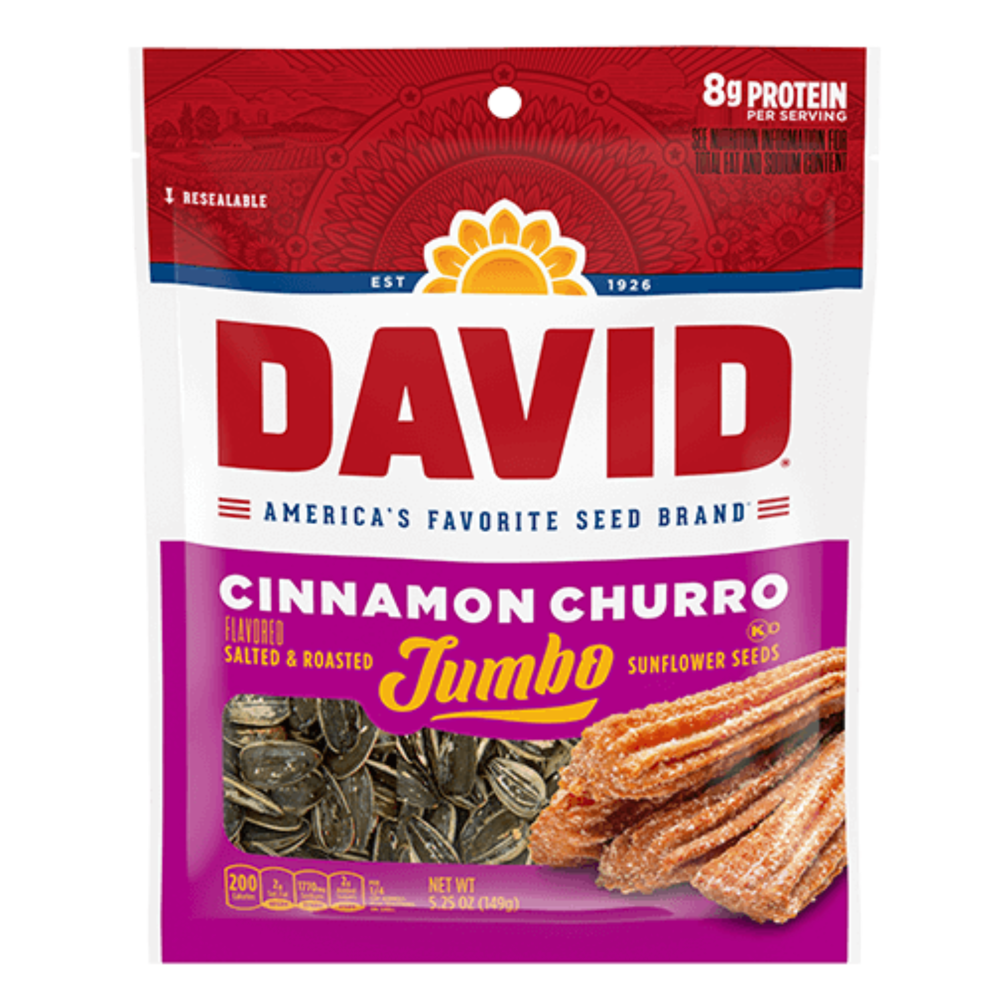 David - Cinnamon Churro Sunflower Seeds - 12/149g