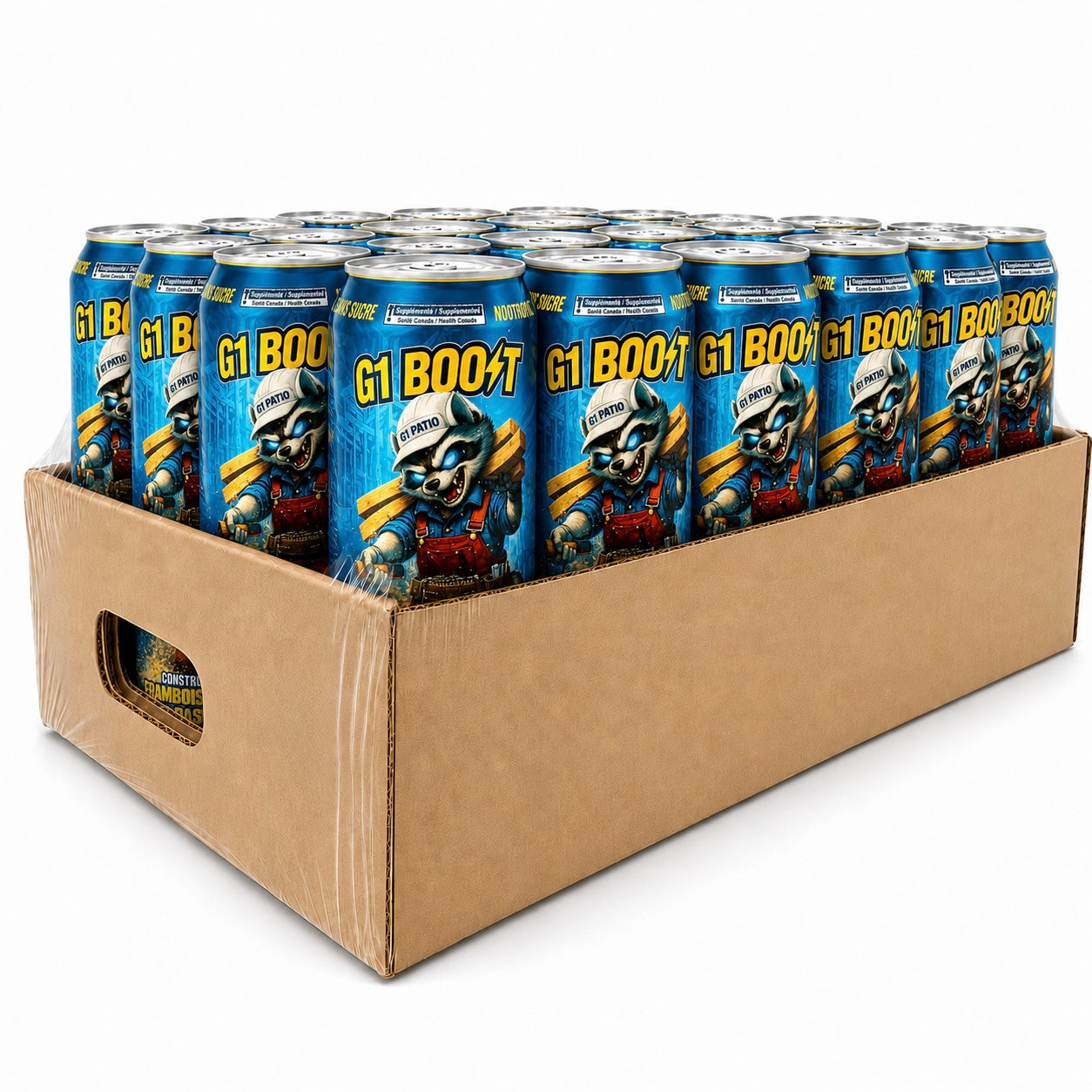 G1 BOOST - BOISSON ÉNERGISANTE CONSTRUCTEUR FRAMBOISE BLEUE - 24/473ML