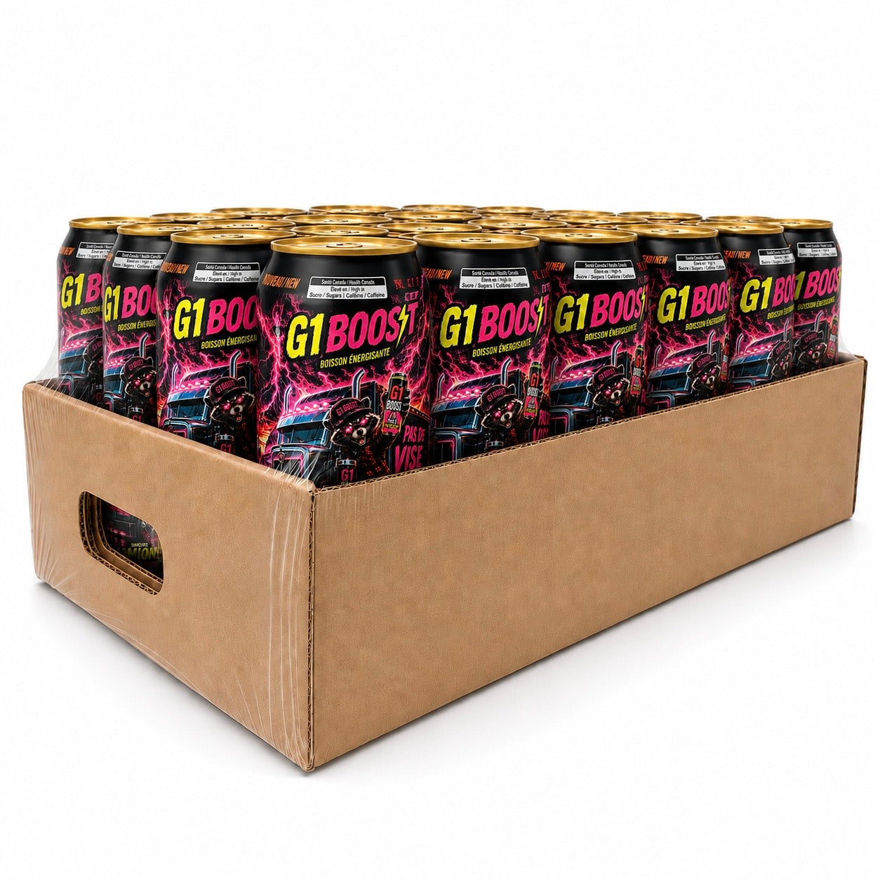 G1 BOOST - BOISSON ÉNERGISANTE CAMIONNEUR PAMPLEMOUSSE - 24/473ML