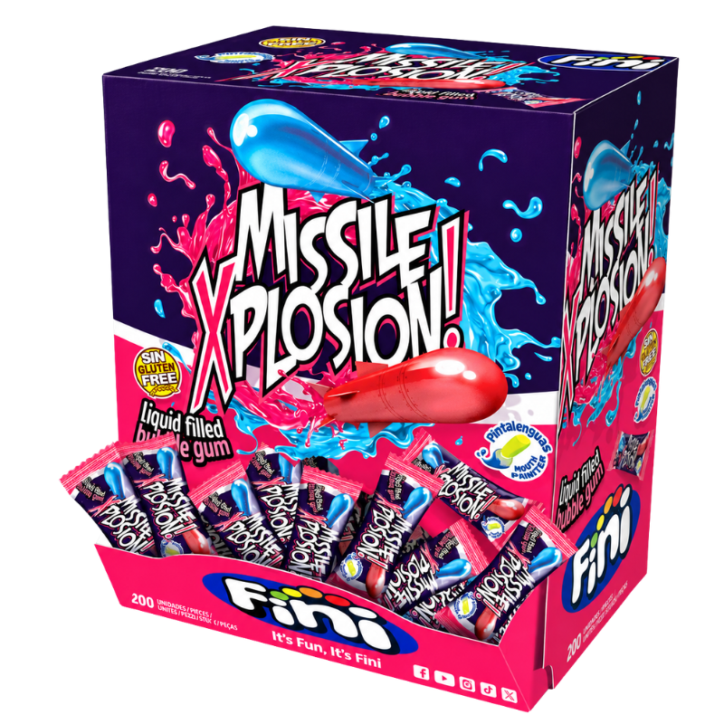 FINI- BUBBLE GUM XPLOSION MISSILES - 200/5g