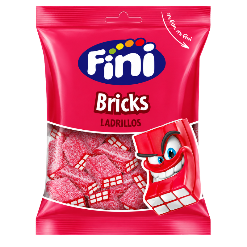 FINI - FIZZ STRAWBERRY BRICKS - 12/90G