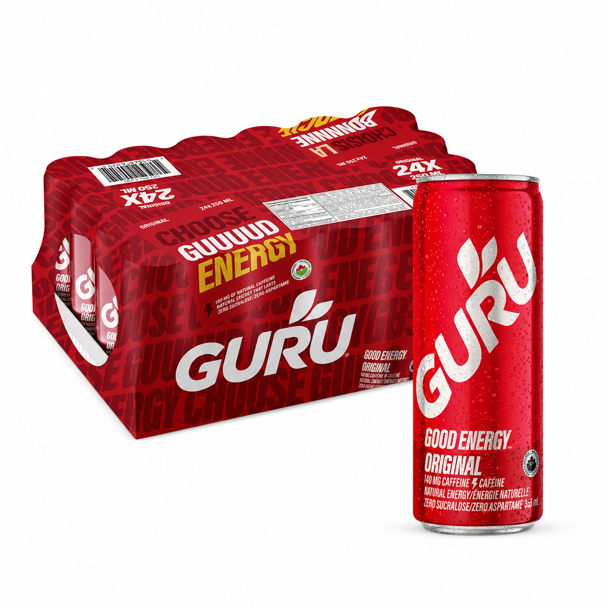 GURU - BOISSON ÉNERGISANTE BIOLOGIQUE - 24/250ML
