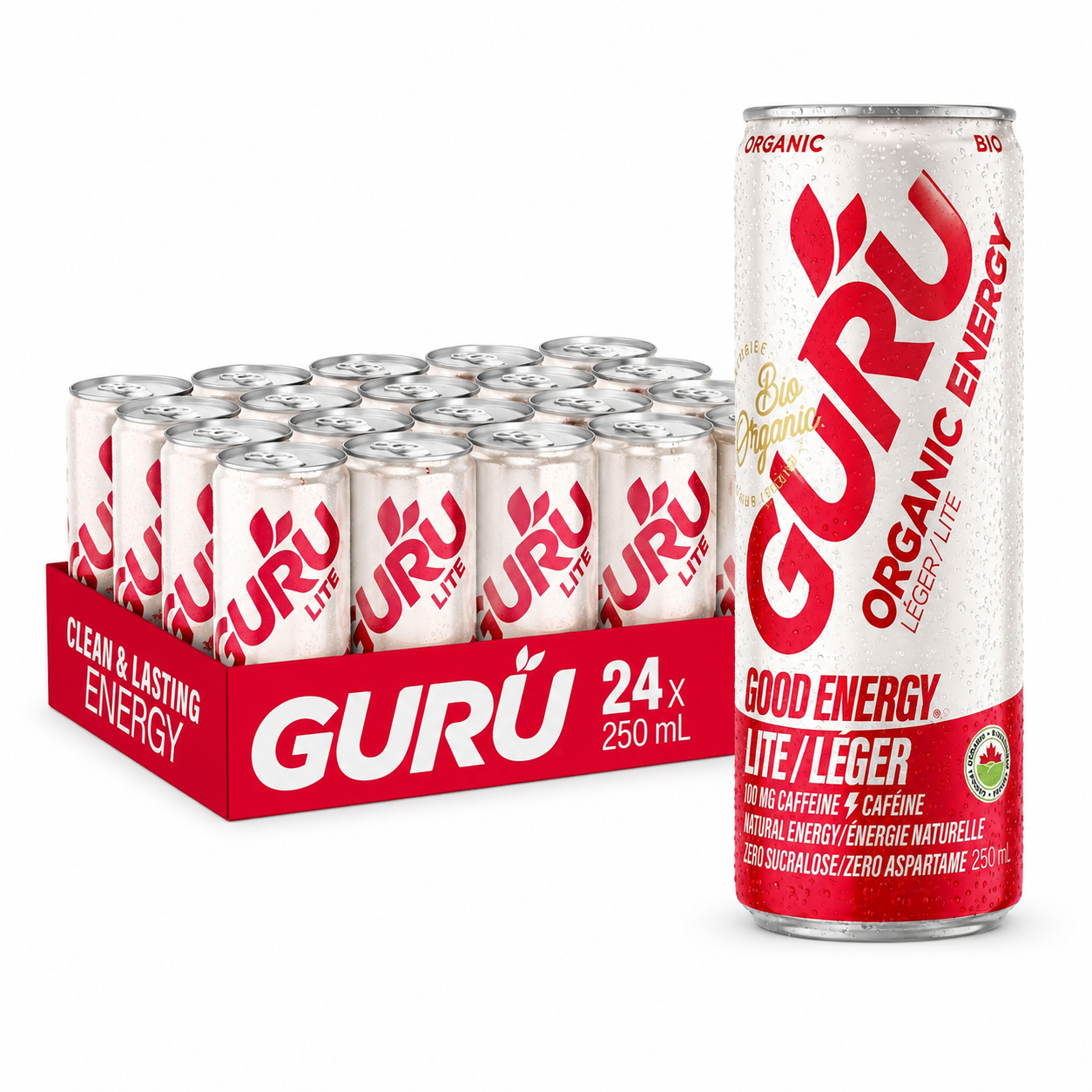 GURU - BOISSON ÉNERGISANTE LÉGER - 24/250ML