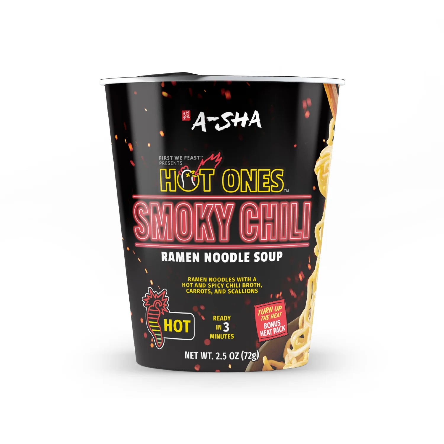 A-Sha x Hot Ones Smoky Chili Ramen Noodle Soup - 6/72g