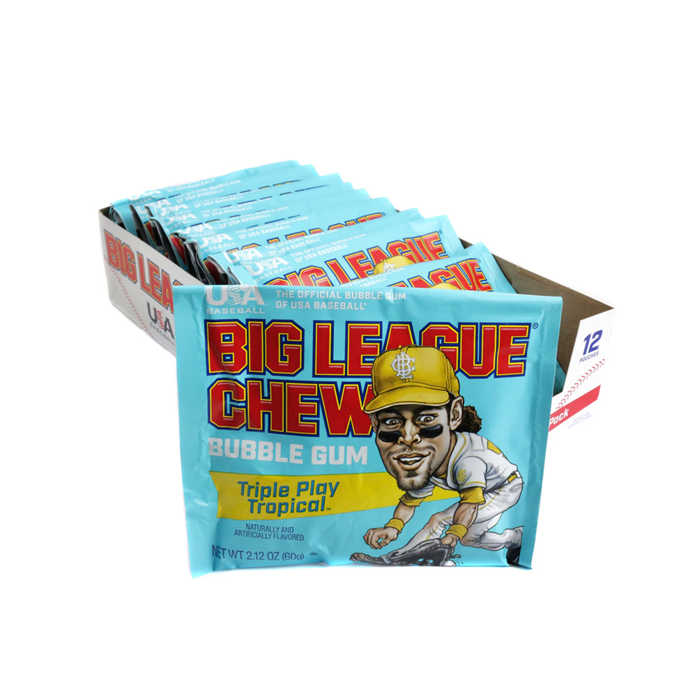 Big League Chew - Triple Play Tropical Bubble Gum - 12/60g