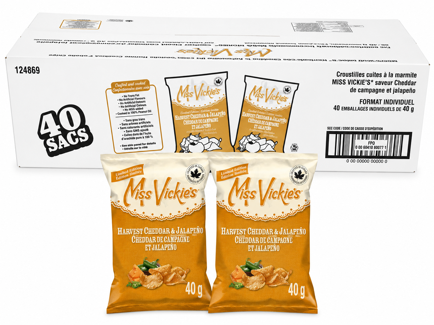 MISS VICKIE'S - CHEDDAR ET JALAPENO - 40/40G