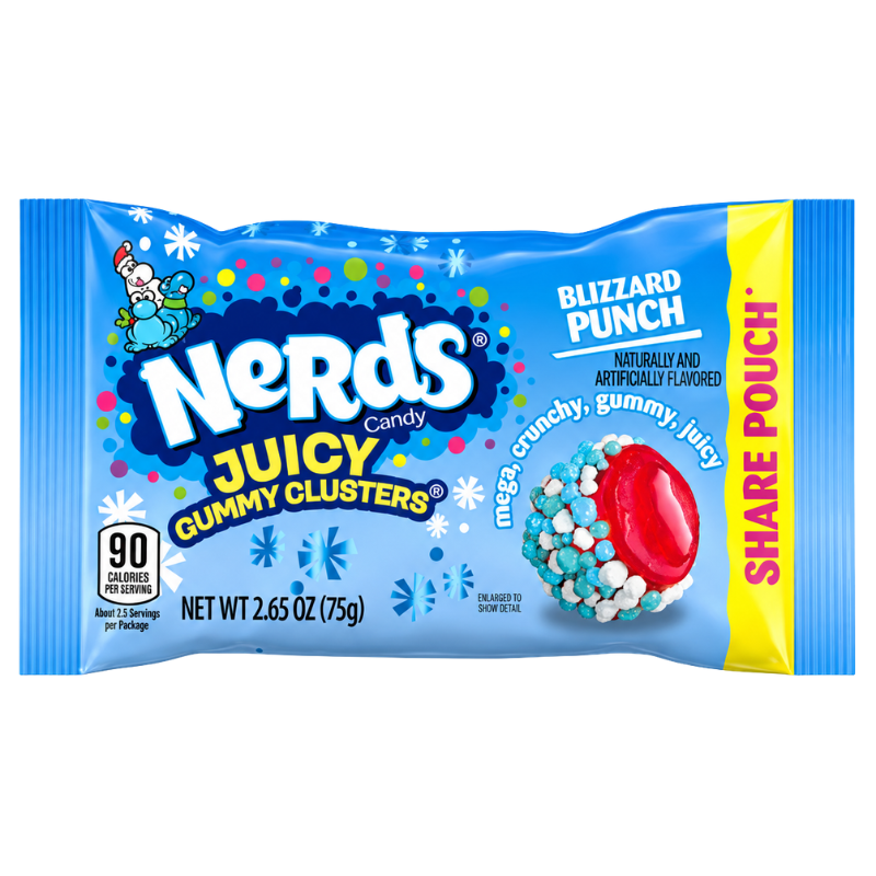 NERDS - JUICY GUMMY CLUSTER HOLIDAY SHARE POUCH - 12/275G