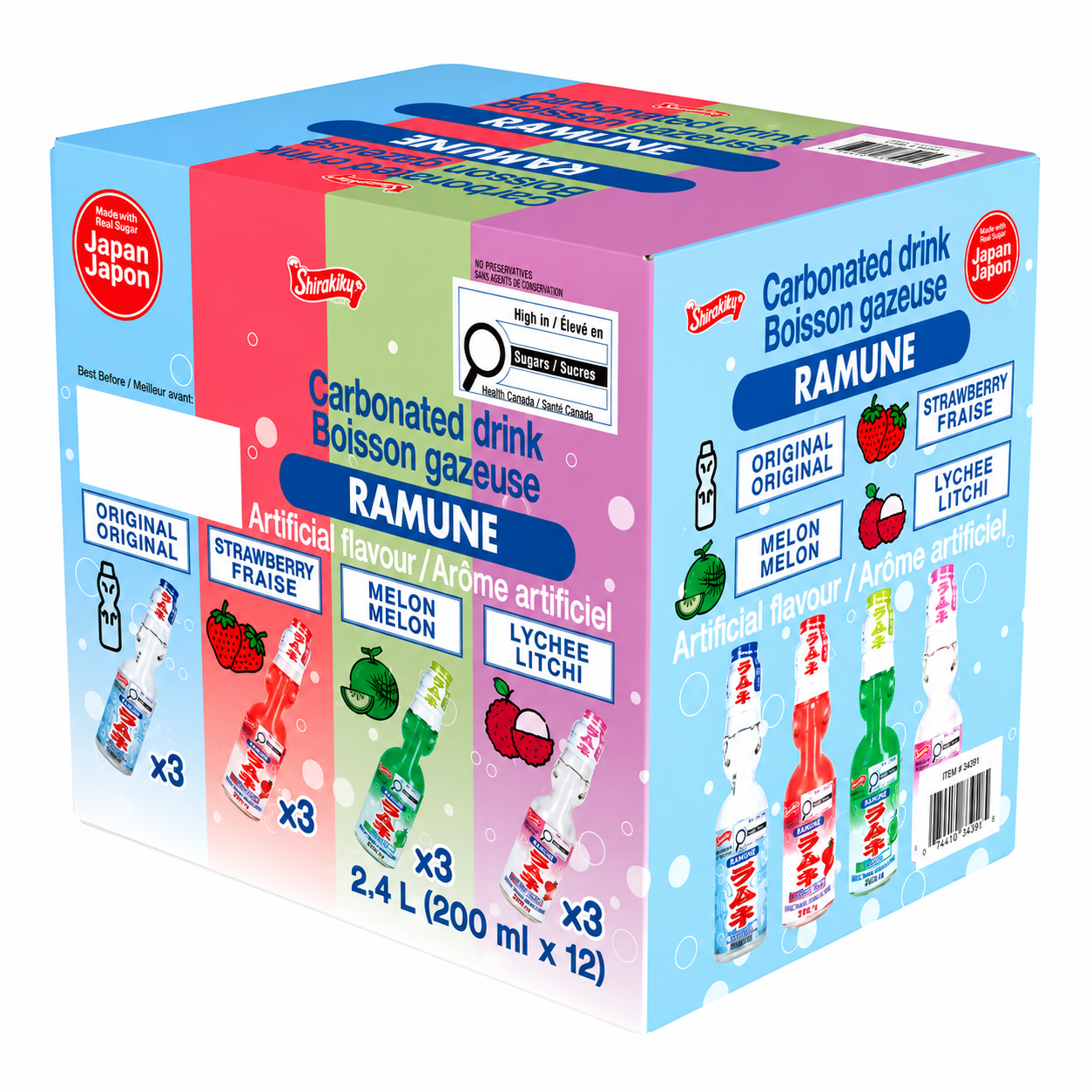 RAMUNE - BOISSON GAZEUSE JAPONAISE - 12/200ML