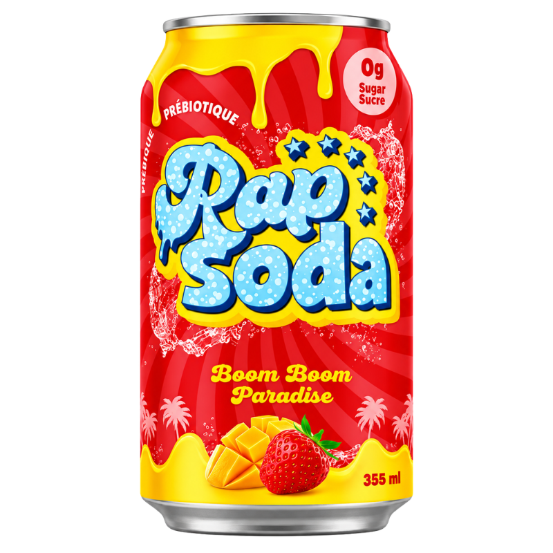 RAP SODA - BOOM BOOM PARADISE SODA - 12/355ML