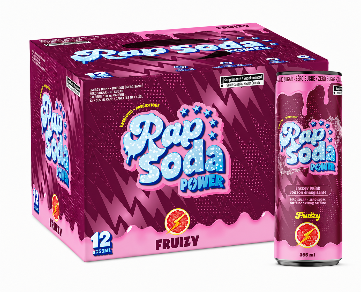 RAP SODA - POWER FRUIZZY - 12/355ML
