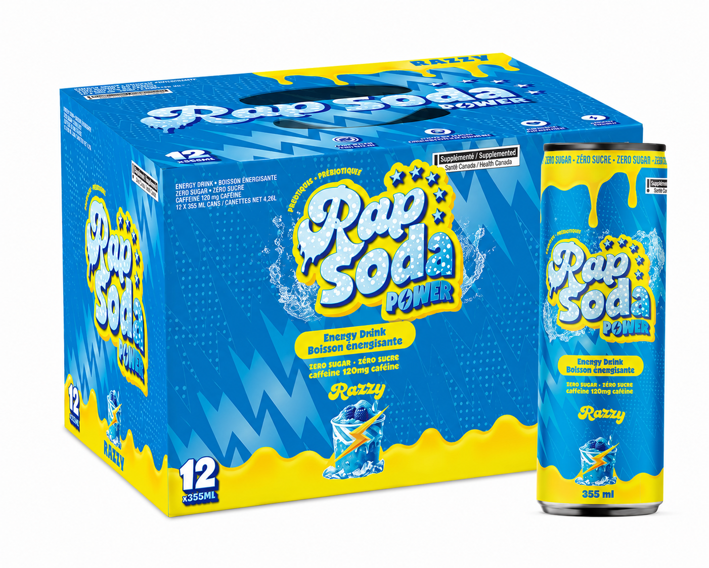 RAP SODA - POWER RAZZY - 12/355ML