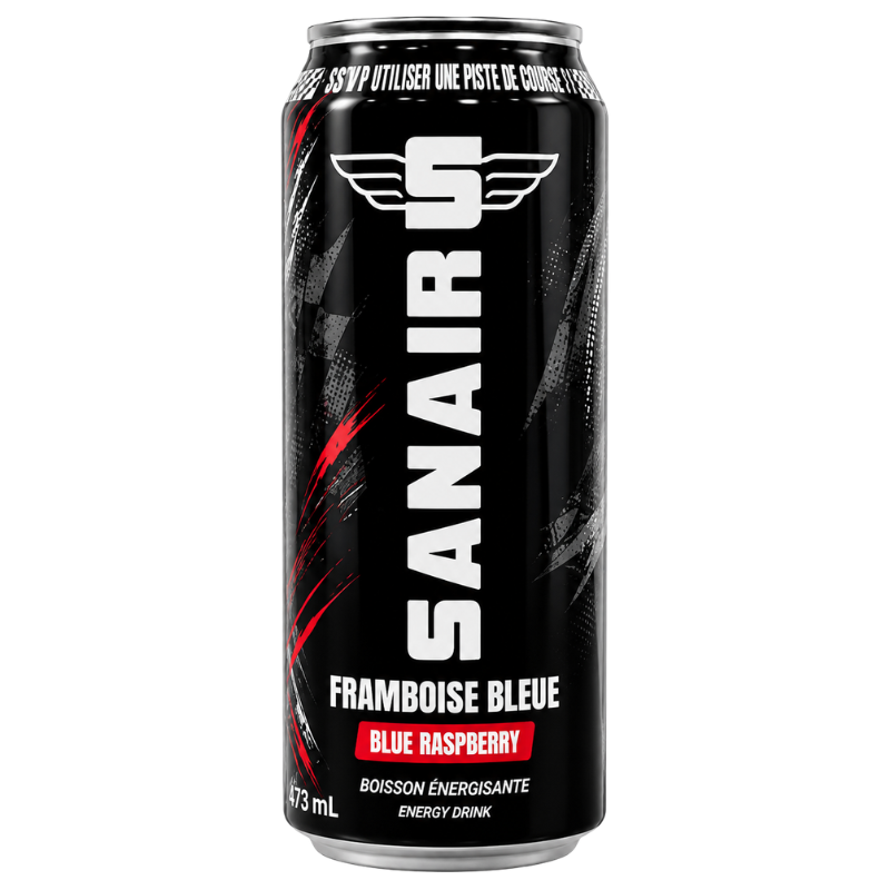 SANAIR - BOISSON ÉNERGISANTE FRAMBOISE BLEUE - 12/473ML