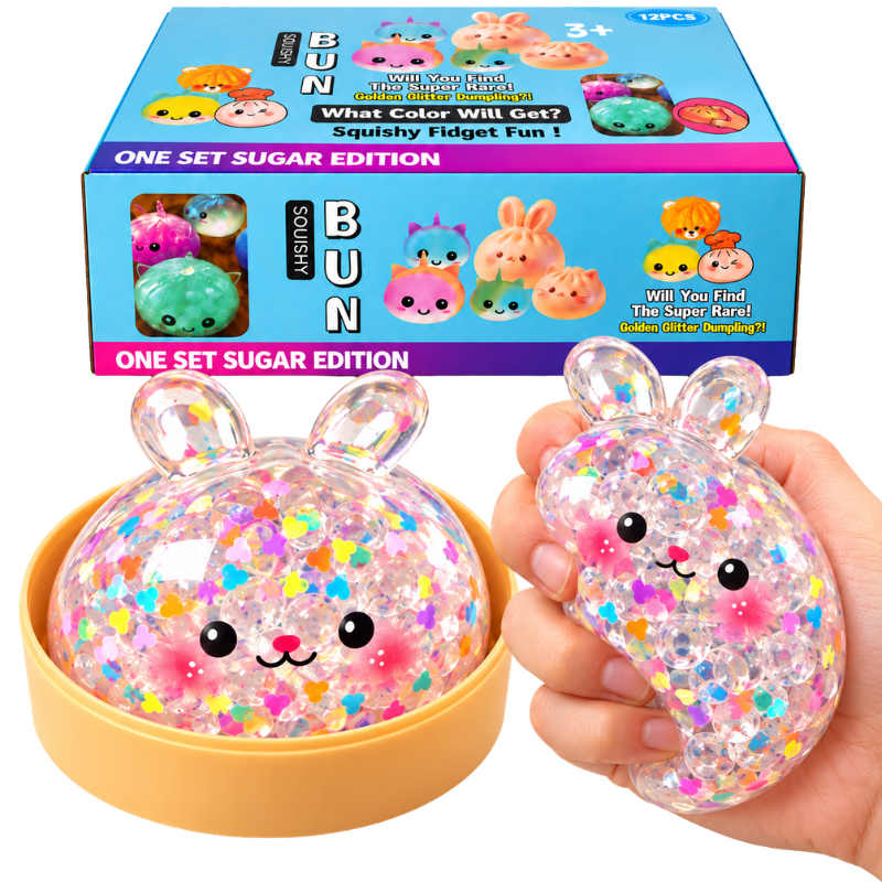 SQUISHY - CONFETTI BEAD BUNNY DUMPLING - 12PCS