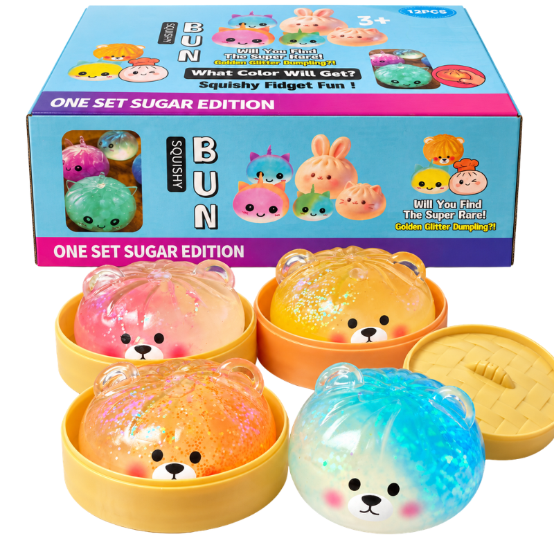SQUISHY - GLITTER BEAR DUMPLING - 12PCS