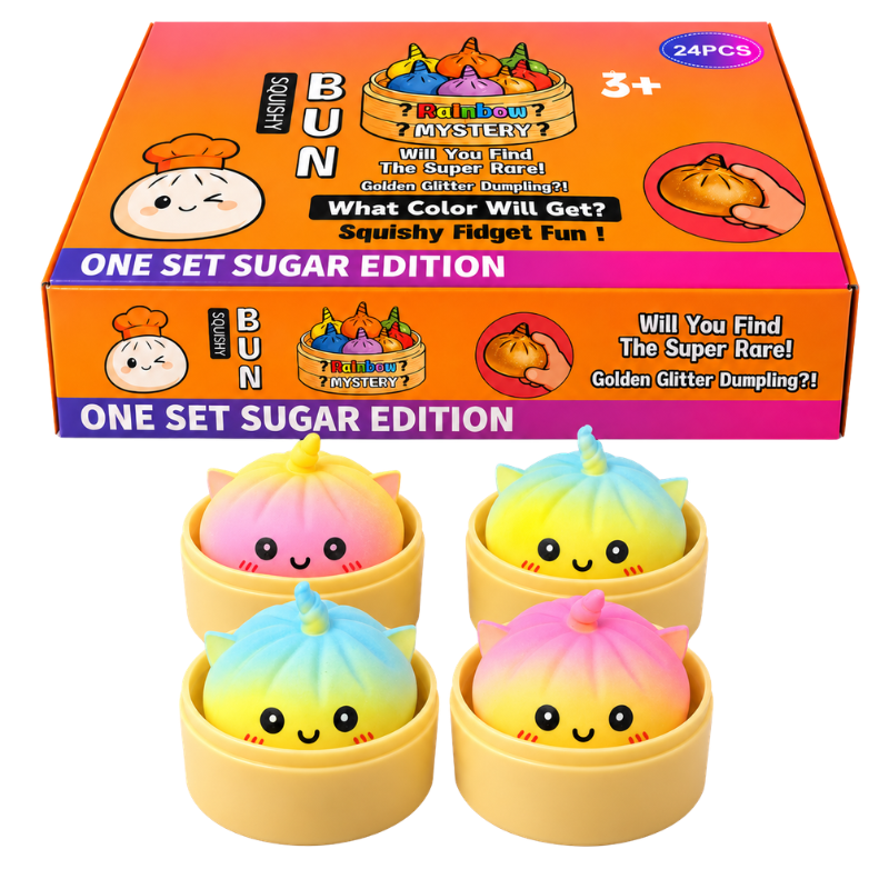 SQUISHY - MINI TIE-DYE UNICORN DUMPLING - 24PCS