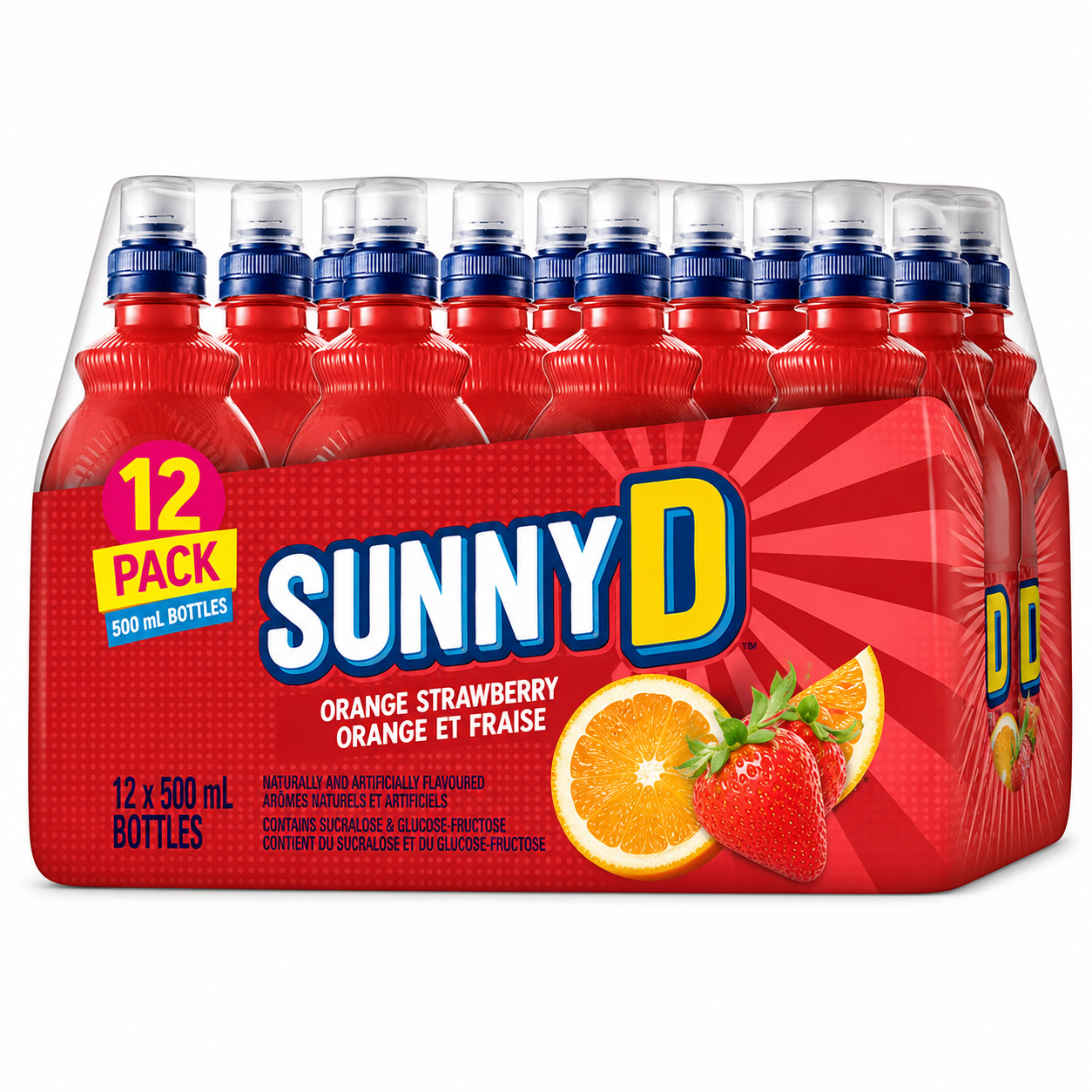 SUNNY D - PUNCH ORANGE ET FRAISE - 12/500 ML