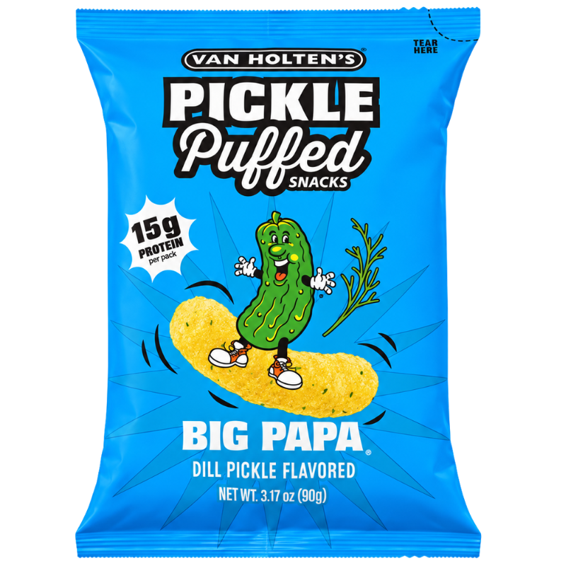VAN HOLTEN'S - BIG PAPA PICKLE PUFFED SNACKS - 10/90G