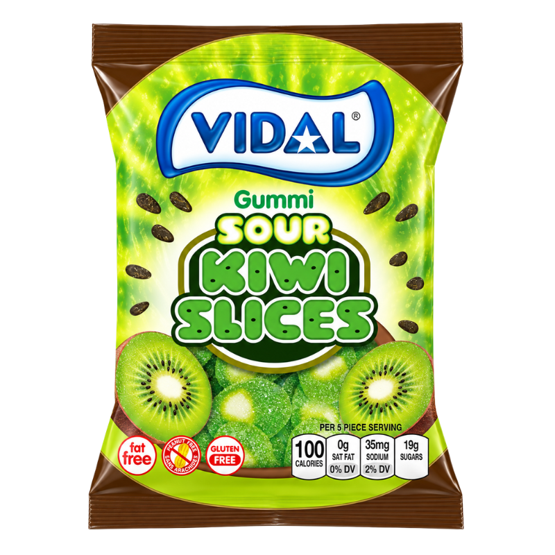 VIDAL - SOUR KIWI SLICES - 14/100G